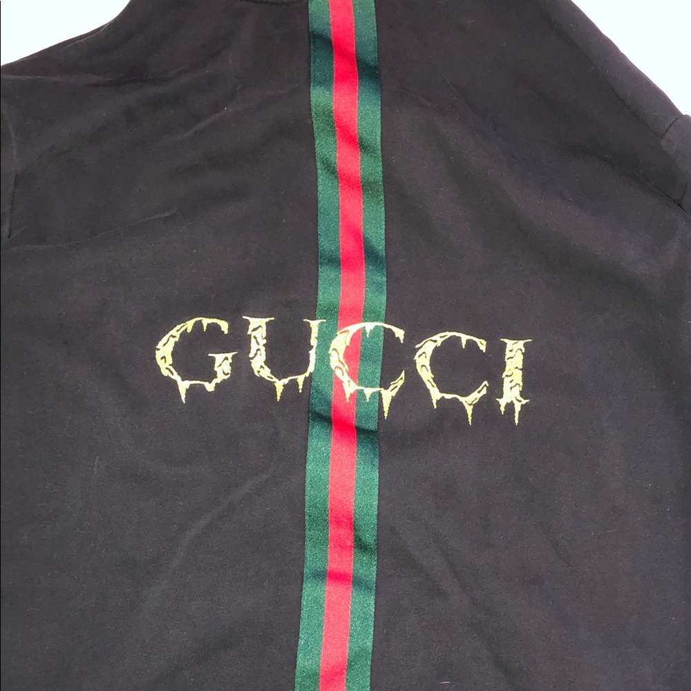 Gucci Black Hoodie with Gold Logo and Crest - Picture 7 of 11